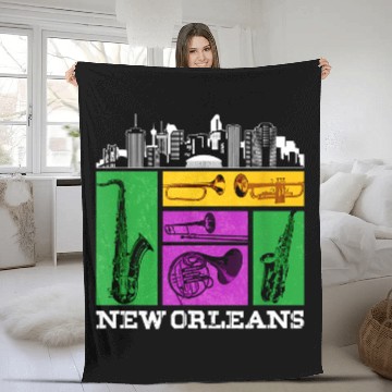 Discover New Orleans Fleece Blankets