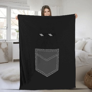 Discover cat pocket Fleece Blankets