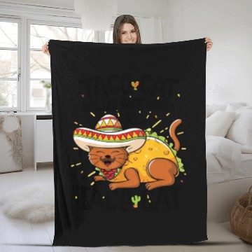 Discover Cute Cat THoodie, Tacocat Spelled Backwards is Taco Cat Fleece Blankets