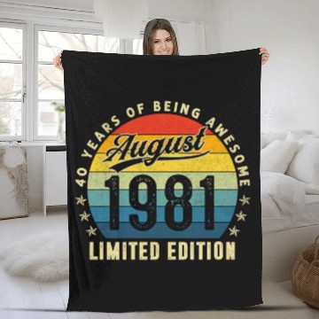 Discover Birthday Made In August 1981 Fleece Blankets