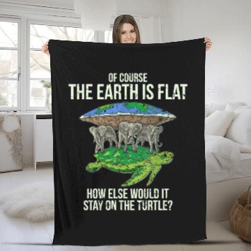 Discover Flat Earth Society Fleece Blankets Turtle Elephants Men Women Gift