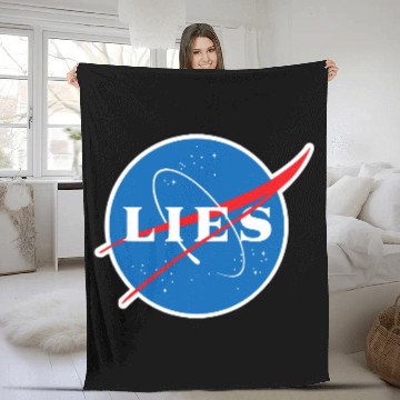 Discover NASA Lies Flat Earth Fleece Blankets