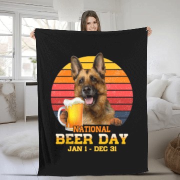Discover Drink Beer And Hang With My German Shepherd Dog Lover Fleece Blankets