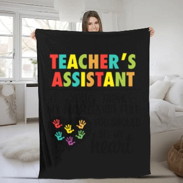 Discover Teacher Assistant Heart Quote Fleece Blankets