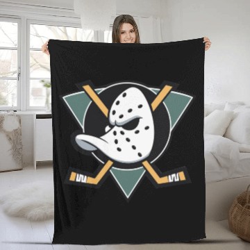 Discover Anaheim Ducks Hockey Crewneck Fleece Blankets | Varsity Mighty Ducks Fleece Blankets