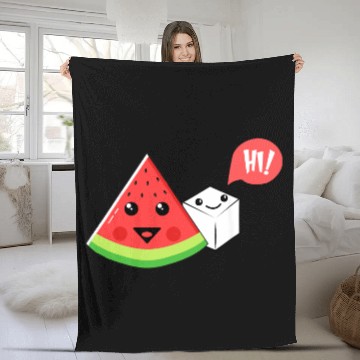 Discover Watermelon Sugar Hi Funny Saying Hi Summer Fleece Blankets