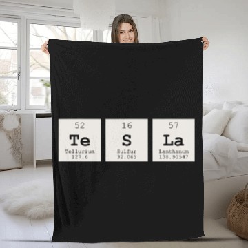 Discover Periodic Table Tesla Fleece Blankets