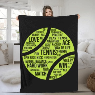 Discover Tennis Quote Fleece Blankets