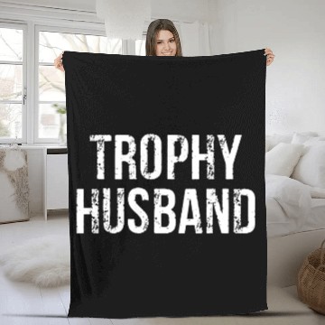 Discover Trophy Husband Fleece Blankets