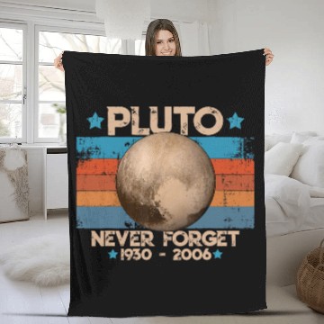 Discover Vintage Never Forget Pluto Nerdy Astronomy Space Fleece Blankets