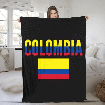 Discover Colombia Country Flag Fleece Blankets