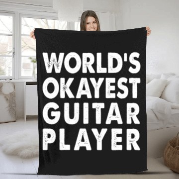 Discover World's Okayest Guitar Player Musician Fleece Blankets