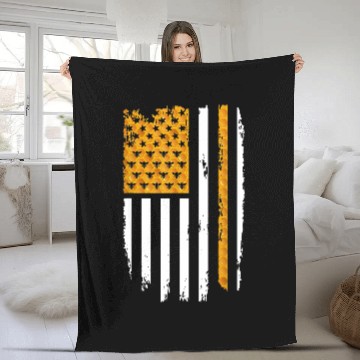 Discover American Flag Beekeeping - Beekeeper - Honey Bee Fleece Blankets