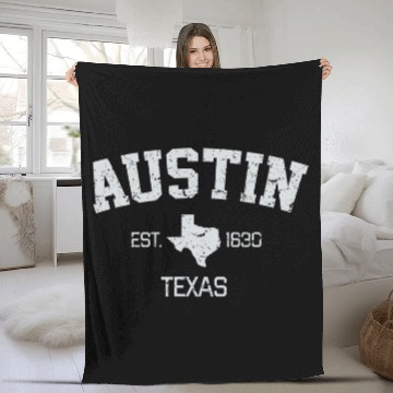Discover Austin Texas Fleece Blankets