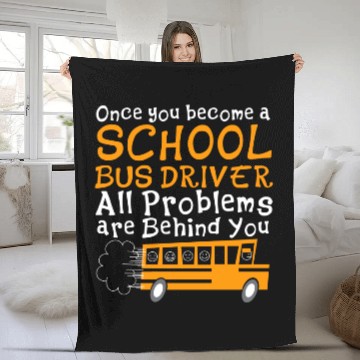 Discover School Bus Driver Fleece Blankets