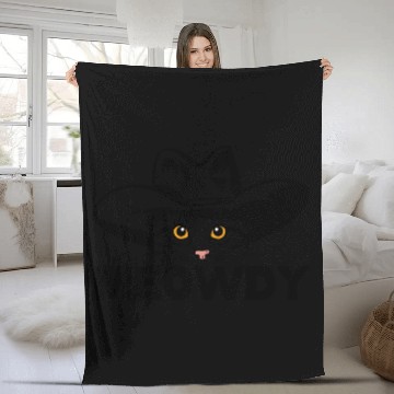 Discover Meowdy -Mashup Between Meow and Howdy - Cat Meme Fleece Blankets