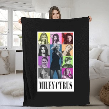 Discover Miley Cyrus Eras Tour Fleece Blankets Flowers Hawaiians