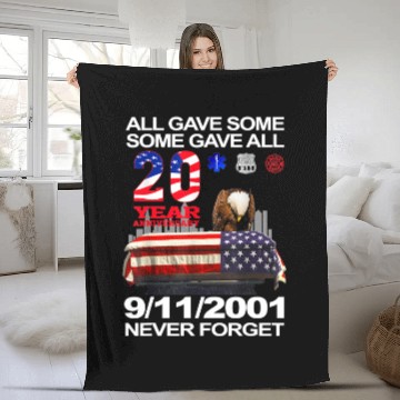 Discover Never Forget 9-11-2001 20th Anniversary Firefighters Fleece Blankets