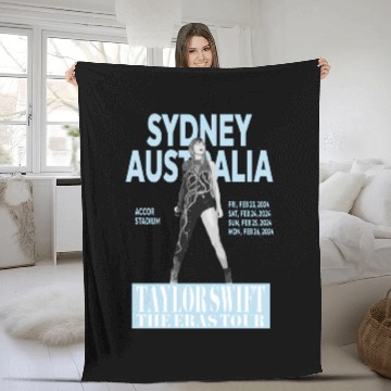 Discover Swift Eras Tour - Sydney, Australia - Light Blue Active Fleece Blankets