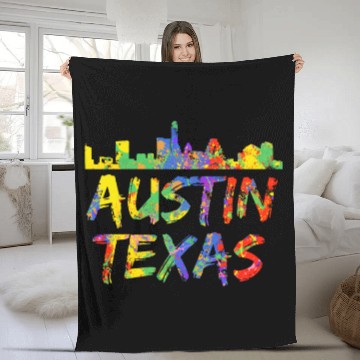 Discover Austin Texas Skyline Fleece Blankets