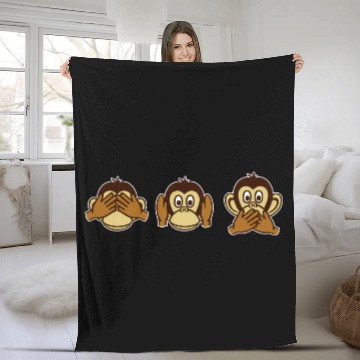 Discover Three wise monkeys Fleece Blankets