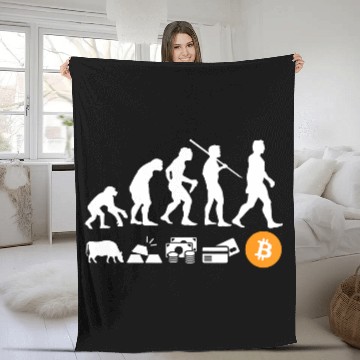 Discover Bitcoin Evolution of Money | A BTC Crypto Fleece Blankets