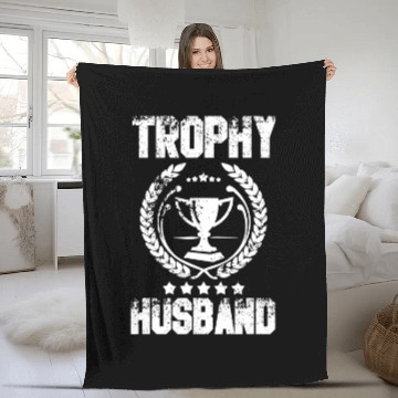 Discover Trophy Husband  Father's DayLong Sleeves Fleece Blankets