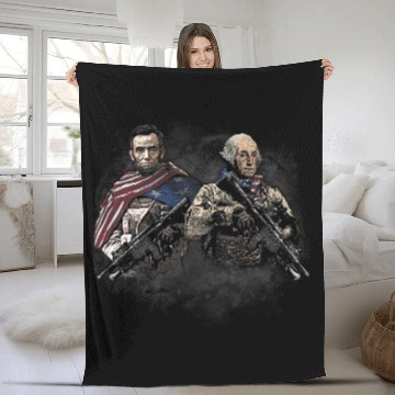 Discover Presidential Soldiers: Abraham Lincoln and George Washington Fleece Blankets