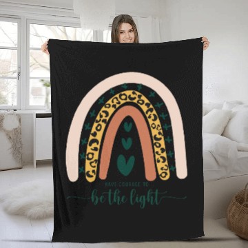 Discover Be The Light Boho Rainbow Christian Scripture Religious Fleece Blankets