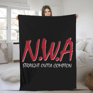 Discover NWA N.W.A. Straight Outta Compton Red Logo Official Fleece Blankets Fleece Blankets