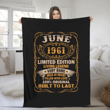 Discover Vintage 60 Years Old June 1961 60th Birthday Fleece Blankets