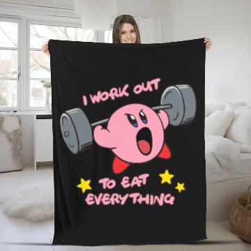 Discover kirby workout Fleece Blankets, nintendo Fleece Blankets