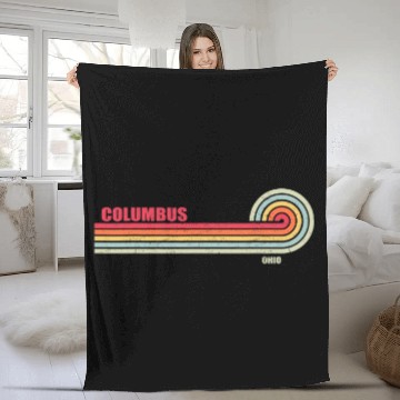 Discover Columbus Ohio City State Hometown Vintage Fleece Blankets