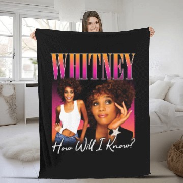 Discover Whitney Houston Women's Baseball Jerseys How Will I Know Cover Black Graphic Baseball Jerseys Fleece Blankets