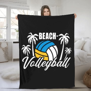 Discover Beach Volleyball Fleece Blankets