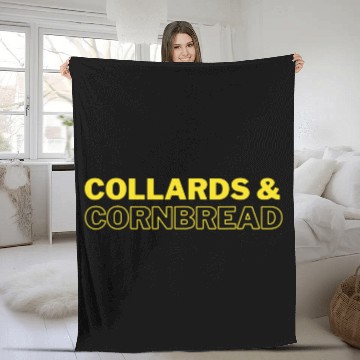 Discover Collards & Cornbread Southern Food Fleece Blankets