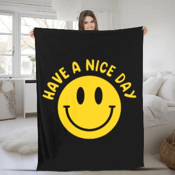 Discover Have A Nice Day Smile Happy Face Emoji Retro Fleece Blankets