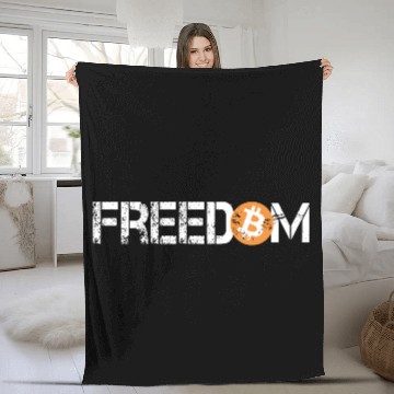 Discover Bitcoin is Freedom Hodl Crypto Currency Trading Fleece Blankets