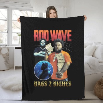 Discover Rod Wave Fleece Blankets, Rod Wave Vintage 90s Fleece Blankets