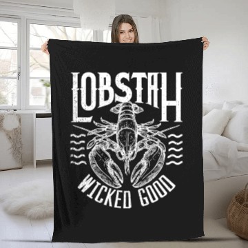 Discover Wicked Good Lobstah Maine Boston Cape Cod Lobster Fleece Blankets