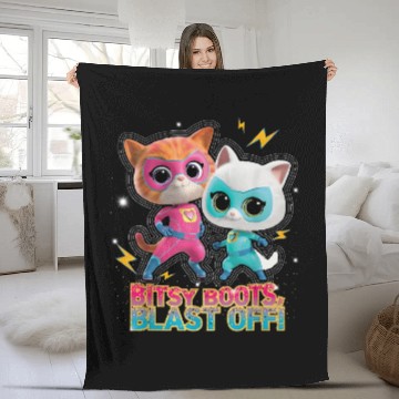 Discover Disney Junior SuperKitties Ginny and Bitsy Boots Blast Off! Fleece Blankets