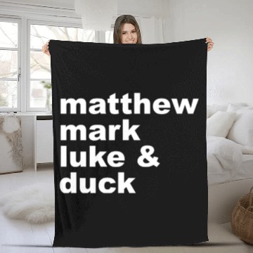 Discover Matthew, Mark, Luke and Duck - Blazing Saddles - Fleece Blankets