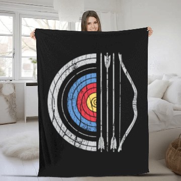 Discover Archery Target Bow And Arrow Vintage Gifts Archer Fleece Blankets