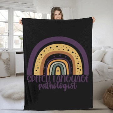 Discover Speech Language Pathologist Rainbow Speech Therapy Fleece Blankets