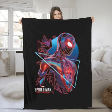Discover Spider-Man Miles Morales Retro Geometric Shatter Fleece Blankets