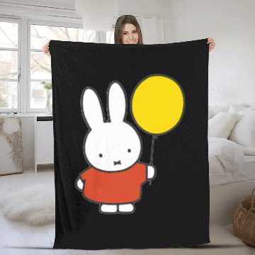 Discover Miffy with a balloon Fleece Blankets