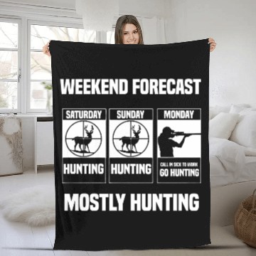 Discover Weekend Forecast Mostly Hunting Fleece Blankets