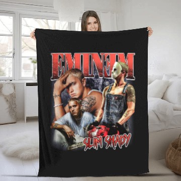 Discover Eminem- Slim Shady Fleece Blankets Throwback Fleece Blankets