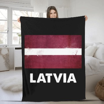 Discover Latvia Flag Fleece Blankets