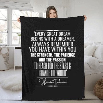 Discover Harriet Tubman Historical Quote Fleece Blankets